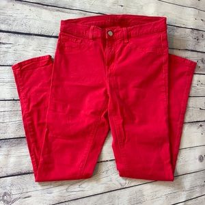 J Brand red skinny jeans
